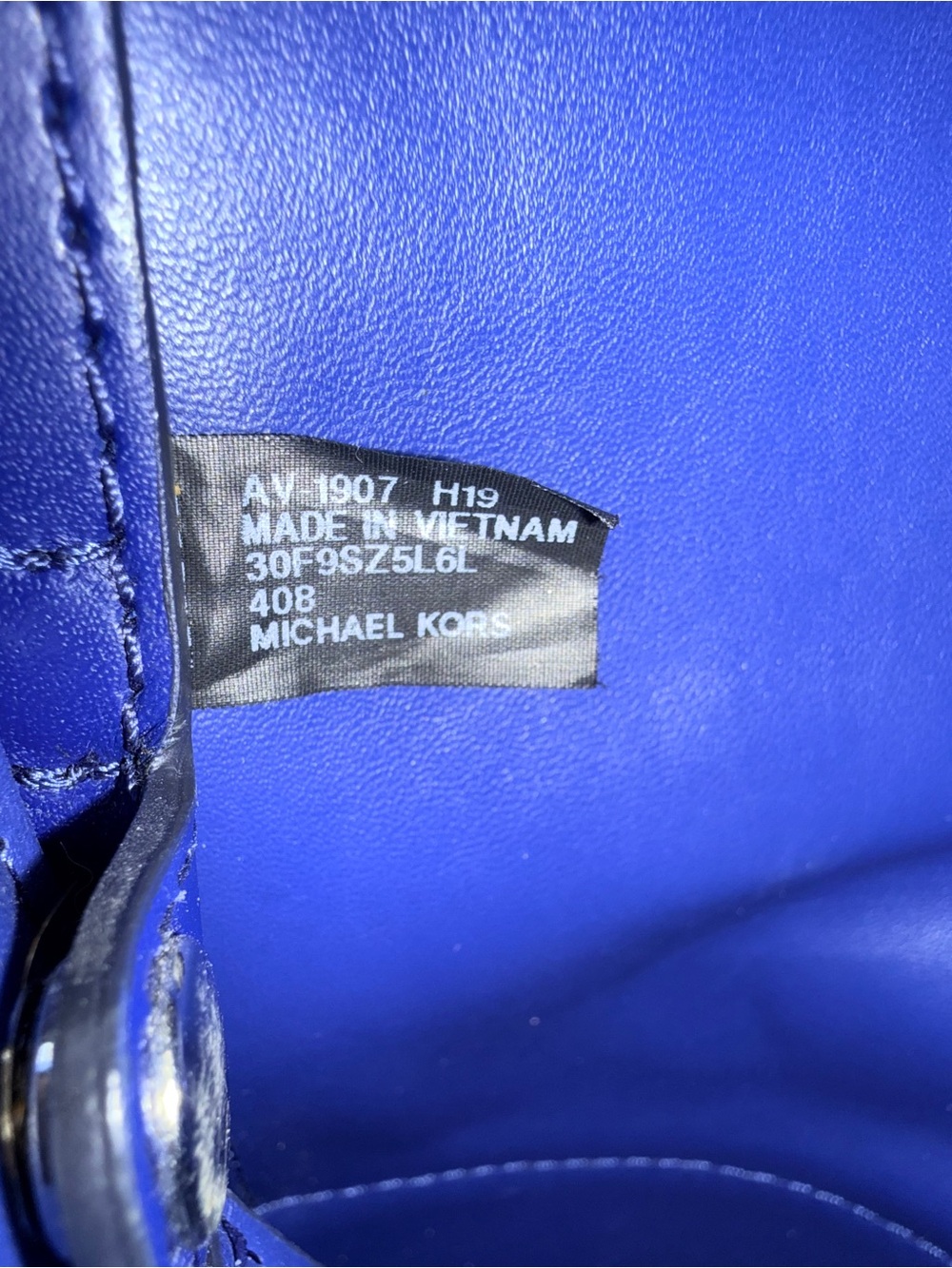 Michael Kors Royal Blue Leather Drawstring Bucket Shoulder Bag - Picture 11 of 13